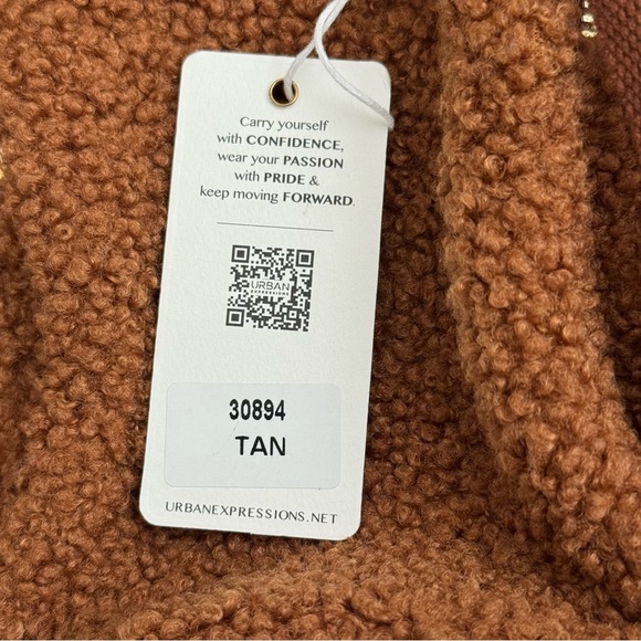 Urban Expressions Ace Sherpa Sling Backpack Tan - Picture 6 of 9